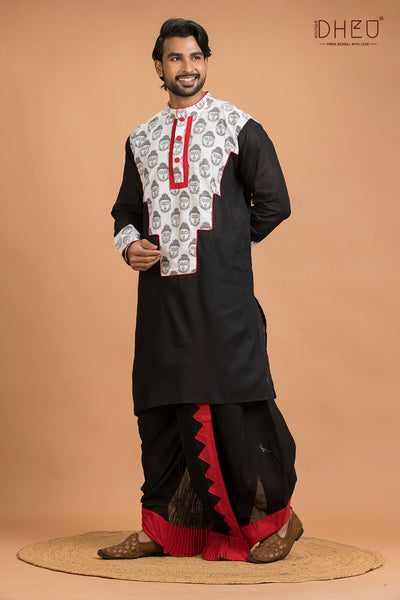 Dheu Exclusive Designer Kurta Dhoti(Optional) Set