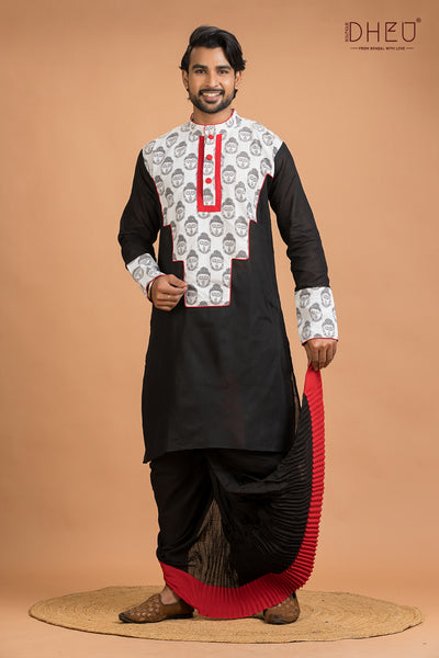 Dheu Exclusive Designer Kurta Dhoti(Optional) Set
