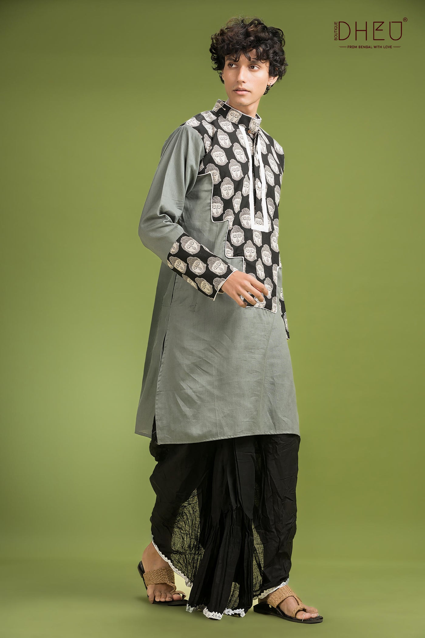 Dheu Exclusive Designer Kurta Dhoti(Optional) Set