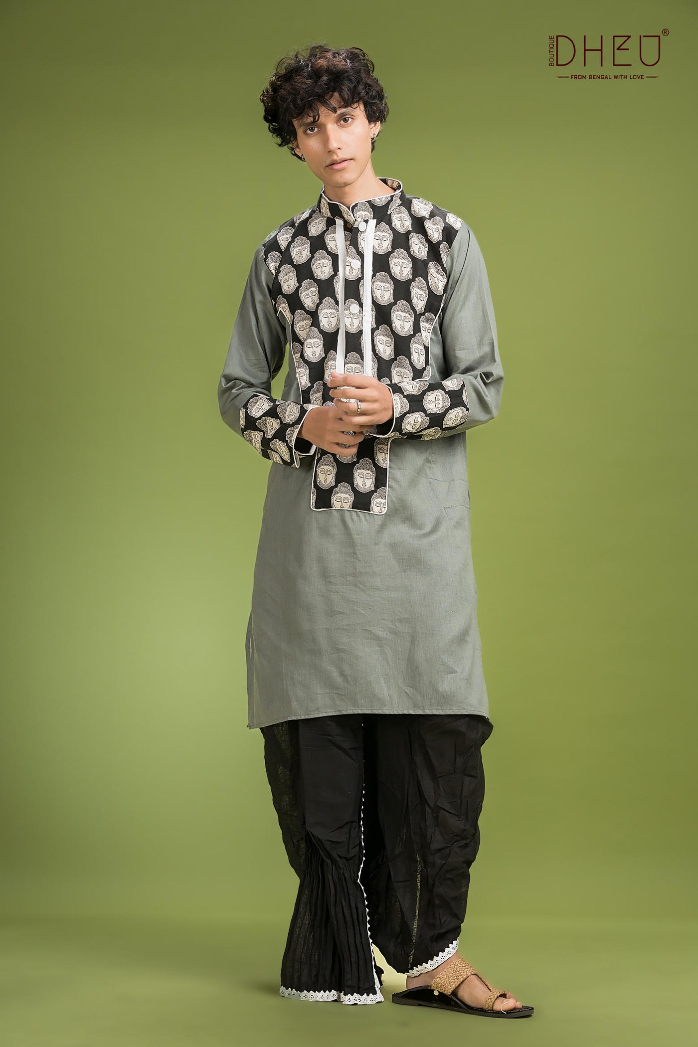 Dheu Exclusive Designer Kurta Dhoti(Optional) Set