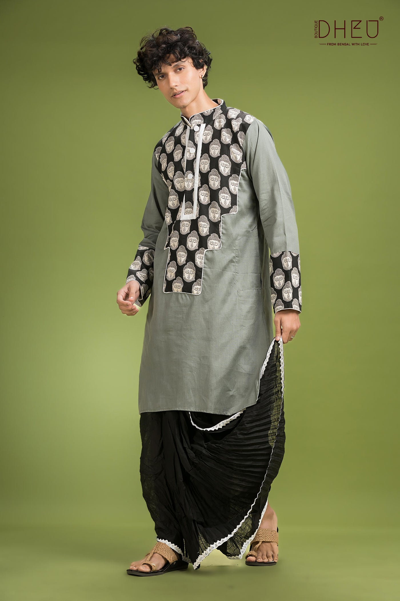 Dheu Exclusive Designer Kurta Dhoti(Optional) Set
