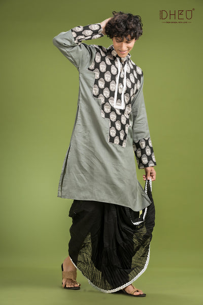 Dheu Exclusive Designer Kurta Dhoti(Optional) Set