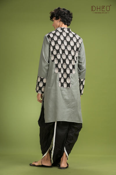 Dheu Exclusive Designer Kurta Dhoti(Optional) Set