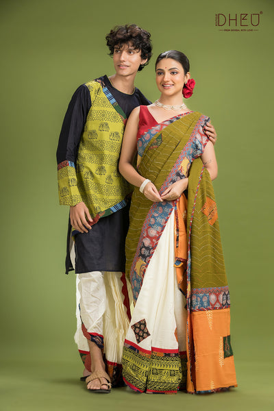Dheu Exclusive Mekhela & Kurta Couple Set