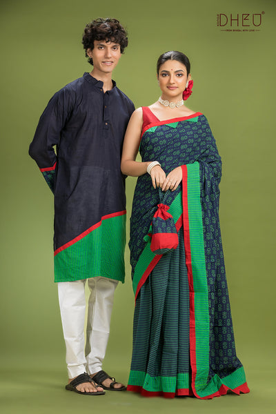 Dheu Exclusive Kurta & Saree Couple Set