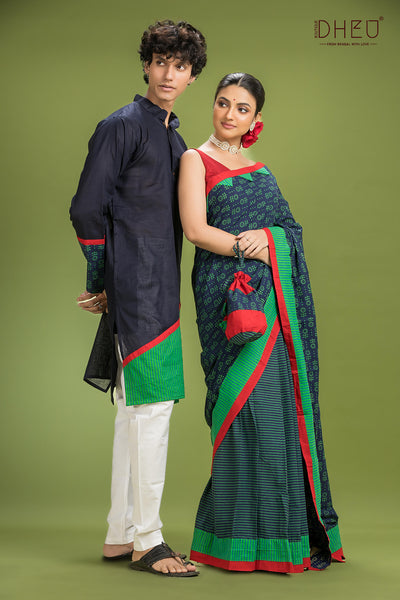 Dheu Exclusive Kurta & Saree Couple Set