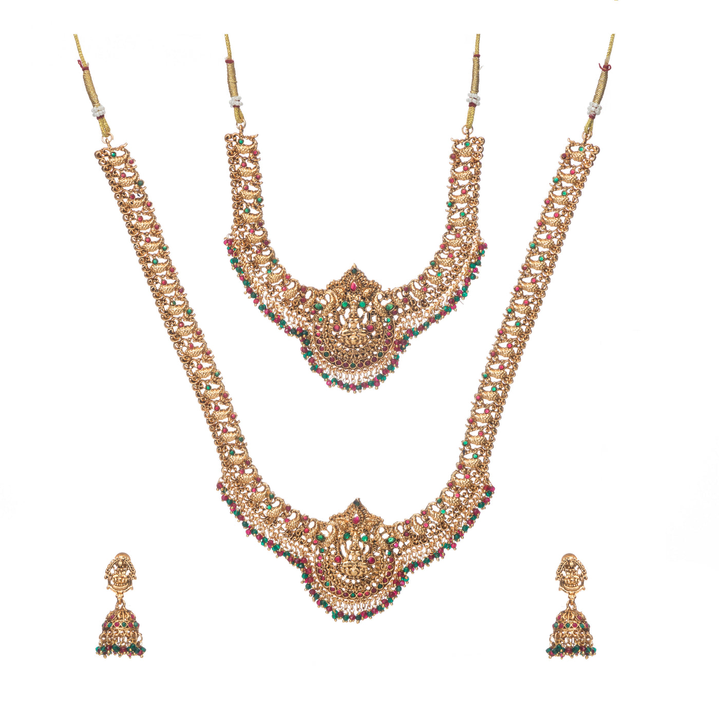 Dheu Golden Necklace & Earrings Combo