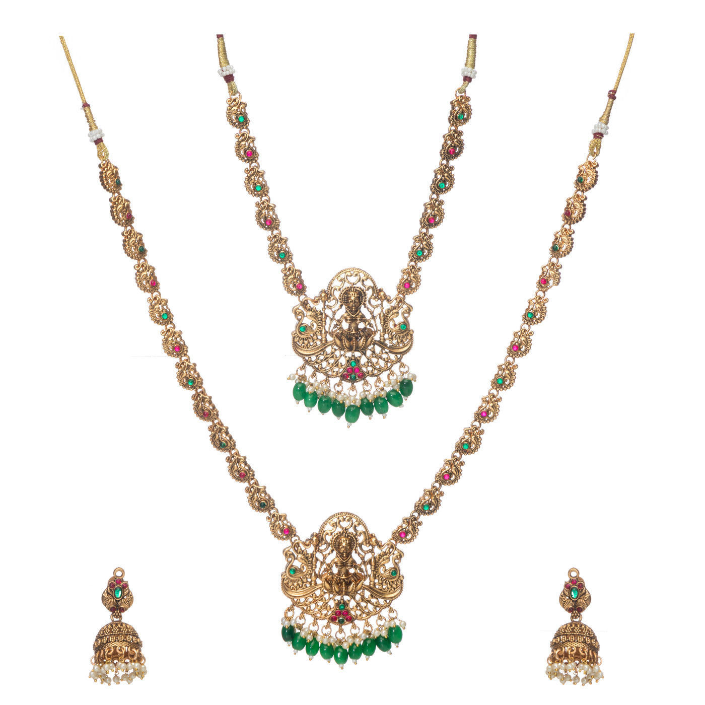 Dheu Golden Necklace & Earrings Combo