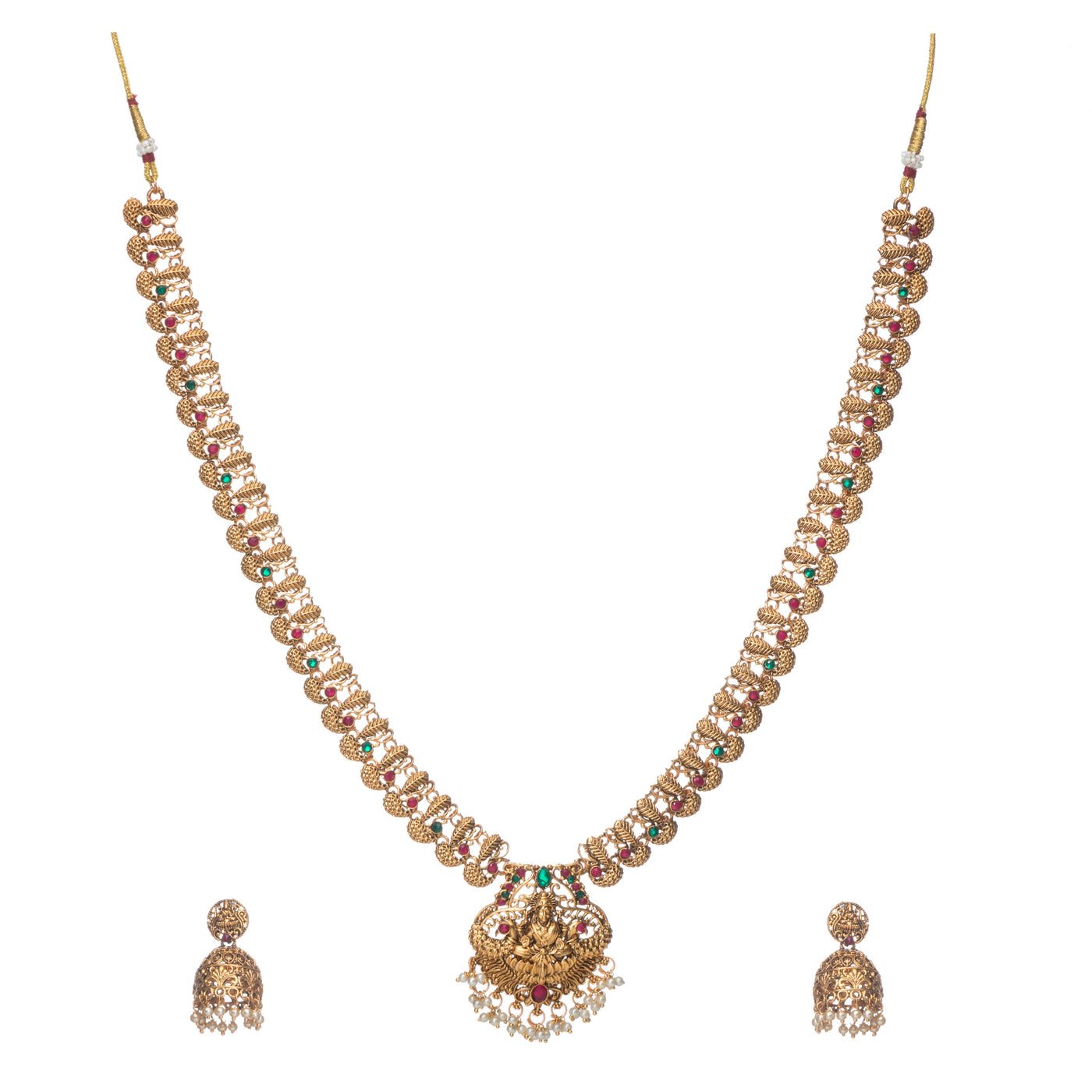 Dheu Golden Necklace & Earrings Combo