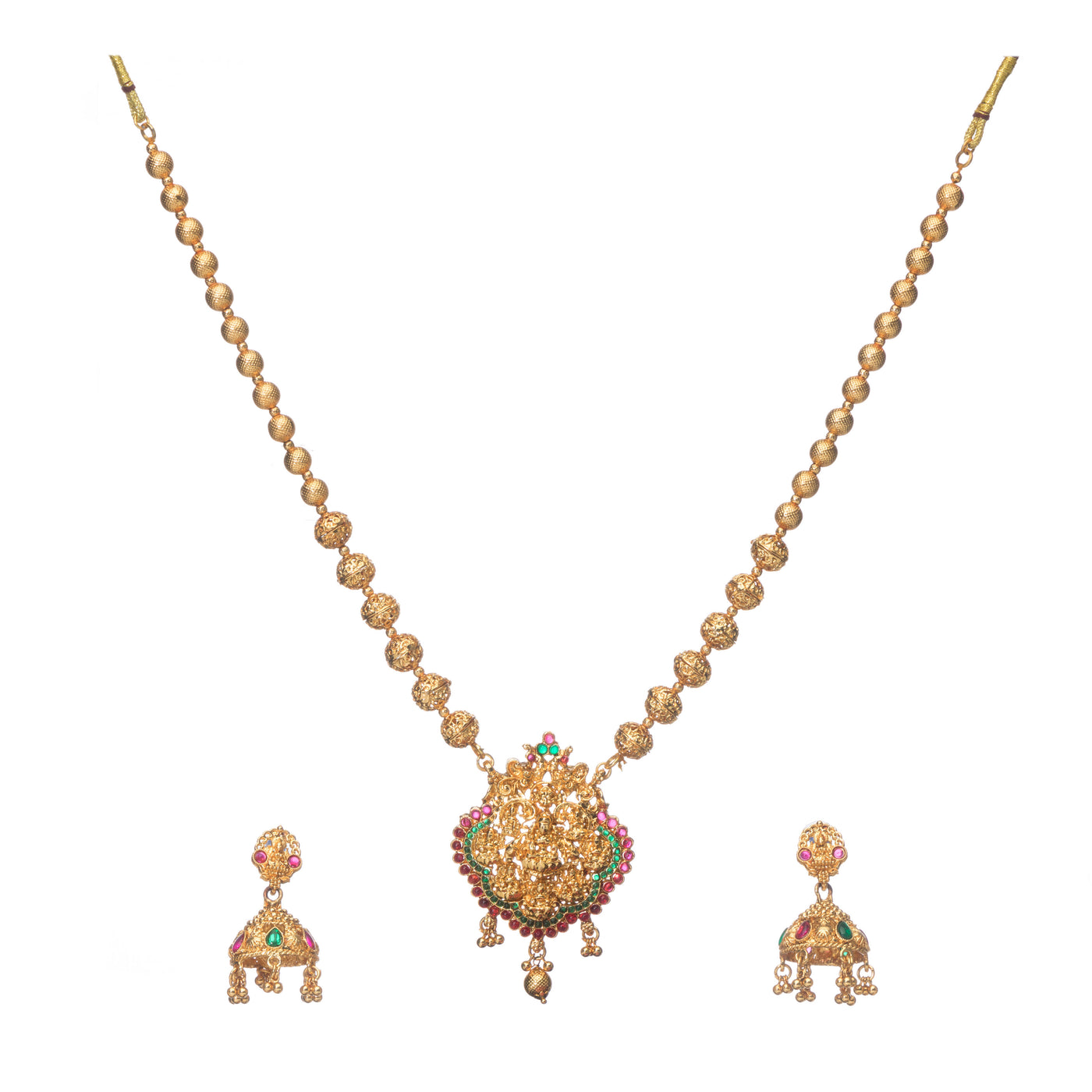 Dheu Golden Necklace & Earrings Combo