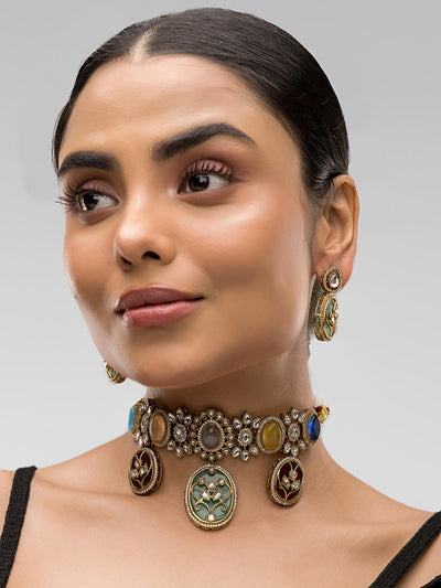 Dheu Designer Necklace & Earrings Combo
