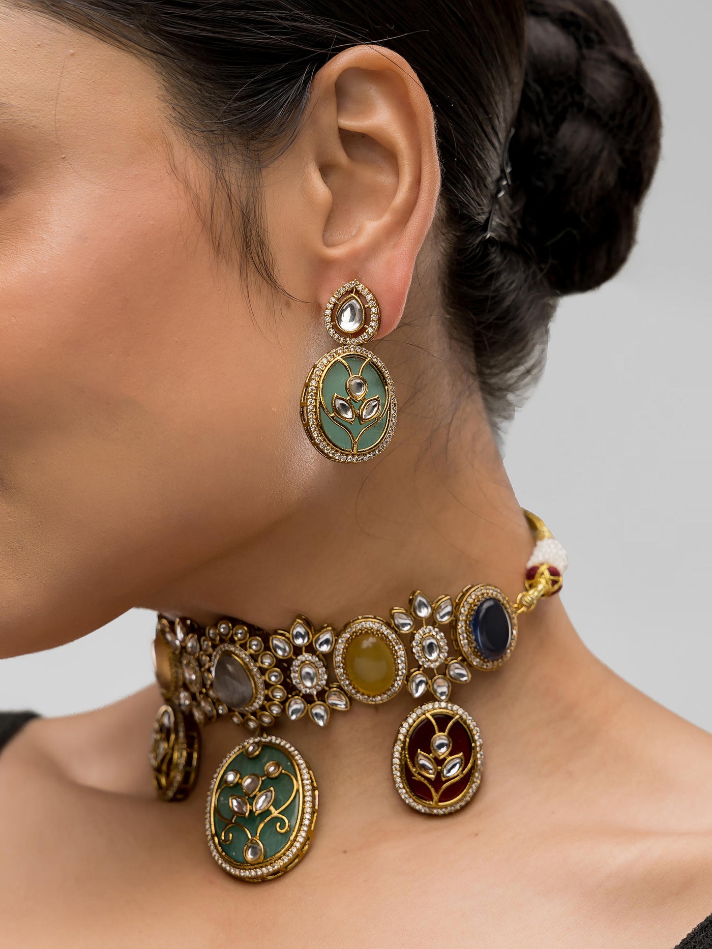 Dheu Designer Necklace & Earrings Combo