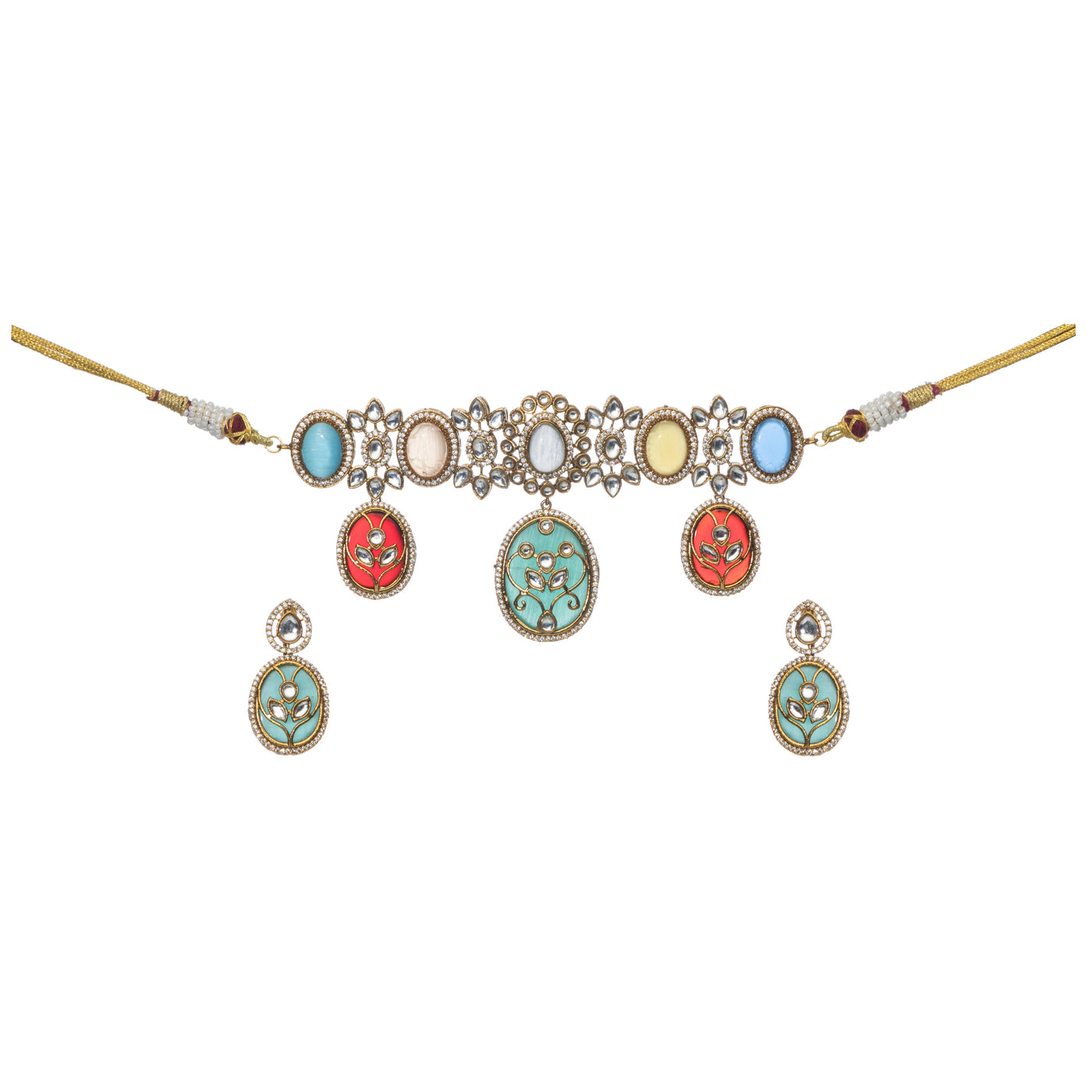 Dheu Designer Necklace & Earrings Combo