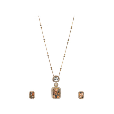 Dheu Golden Pendant Necklace Set