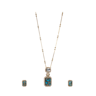 Dheu Golden Pendant Necklace Set