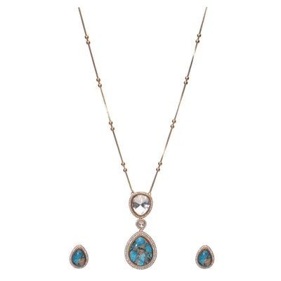Dheu Golden Pendant Necklace Set