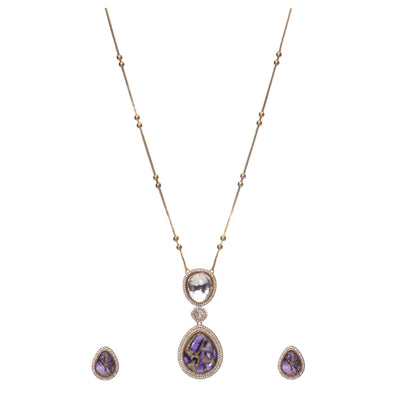 Dheu Golden Pendant Necklace Set
