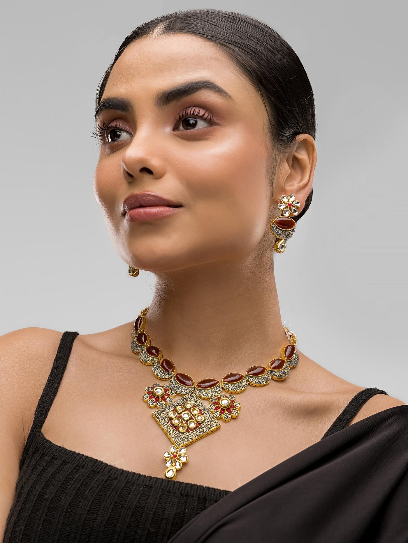 Dheu Designer Necklace & Earrings Combo