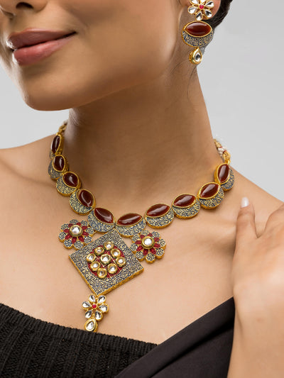 Dheu Designer Necklace & Earrings Combo
