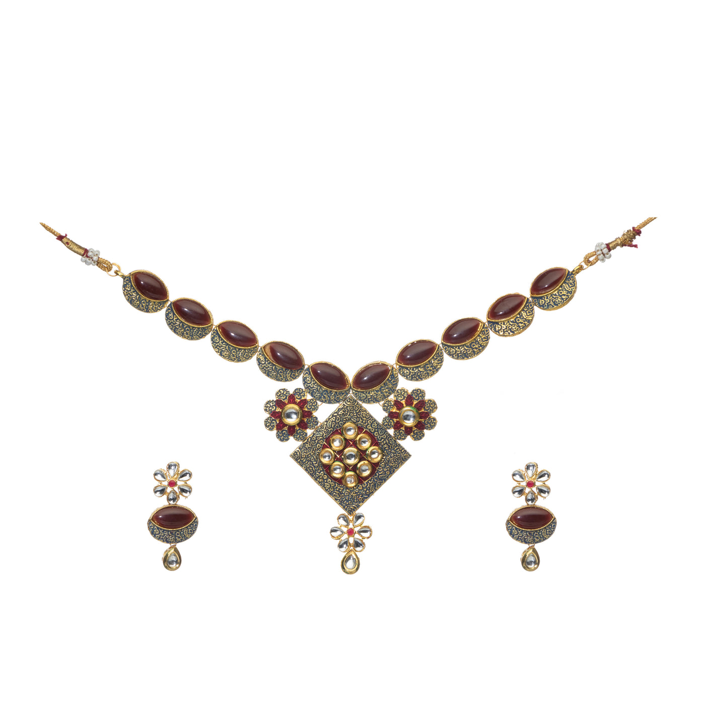 Dheu Designer Necklace & Earrings Combo