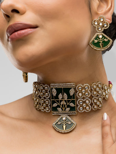Dheu Designer Necklace & Earrings Combo