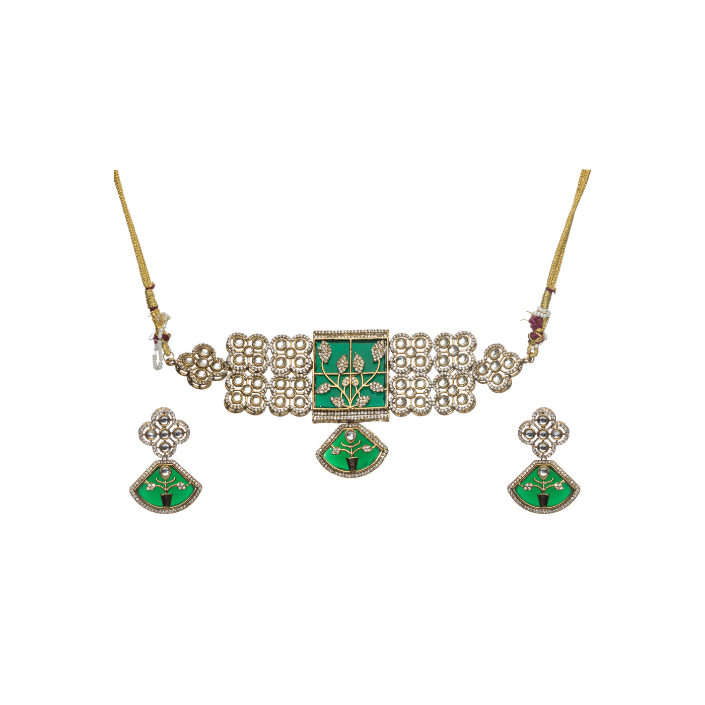 Dheu Designer Necklace & Earrings Combo