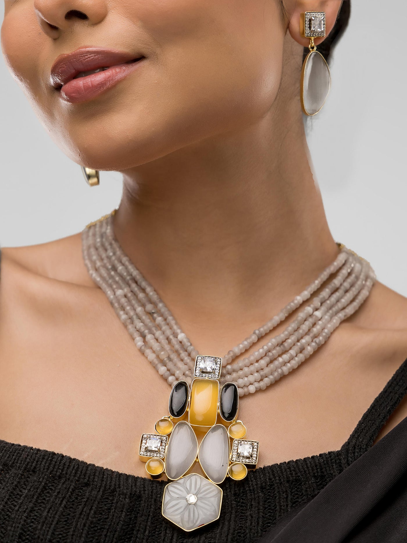 Dheu Designer Necklace & Earrings Combo