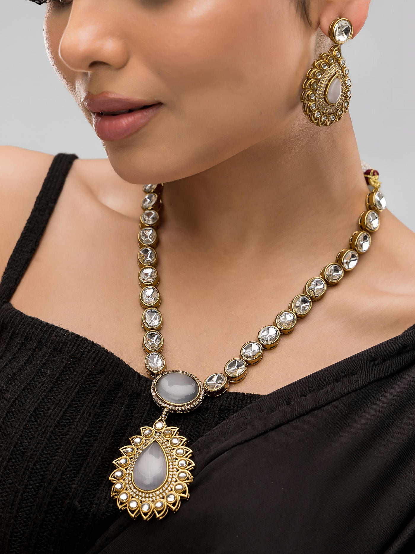 Dheu Designer Necklace & Earrings Combo