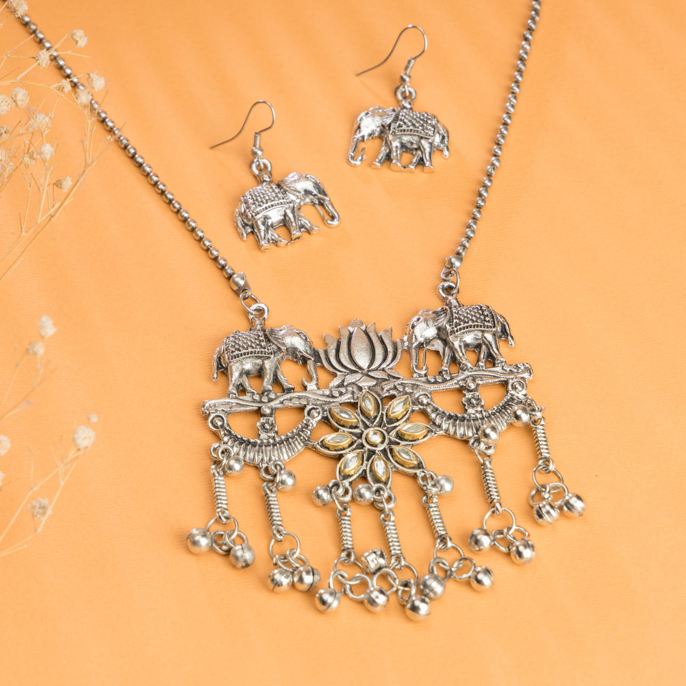 Dheu Boho Necklace & Earrings Combo