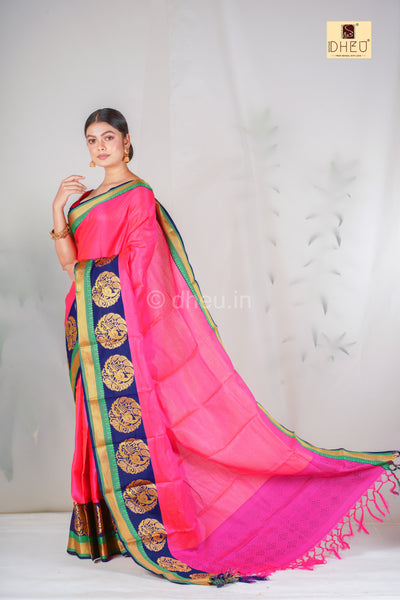 Handloom Brocade Silk Saree at Lowest Cost at Dheu.in