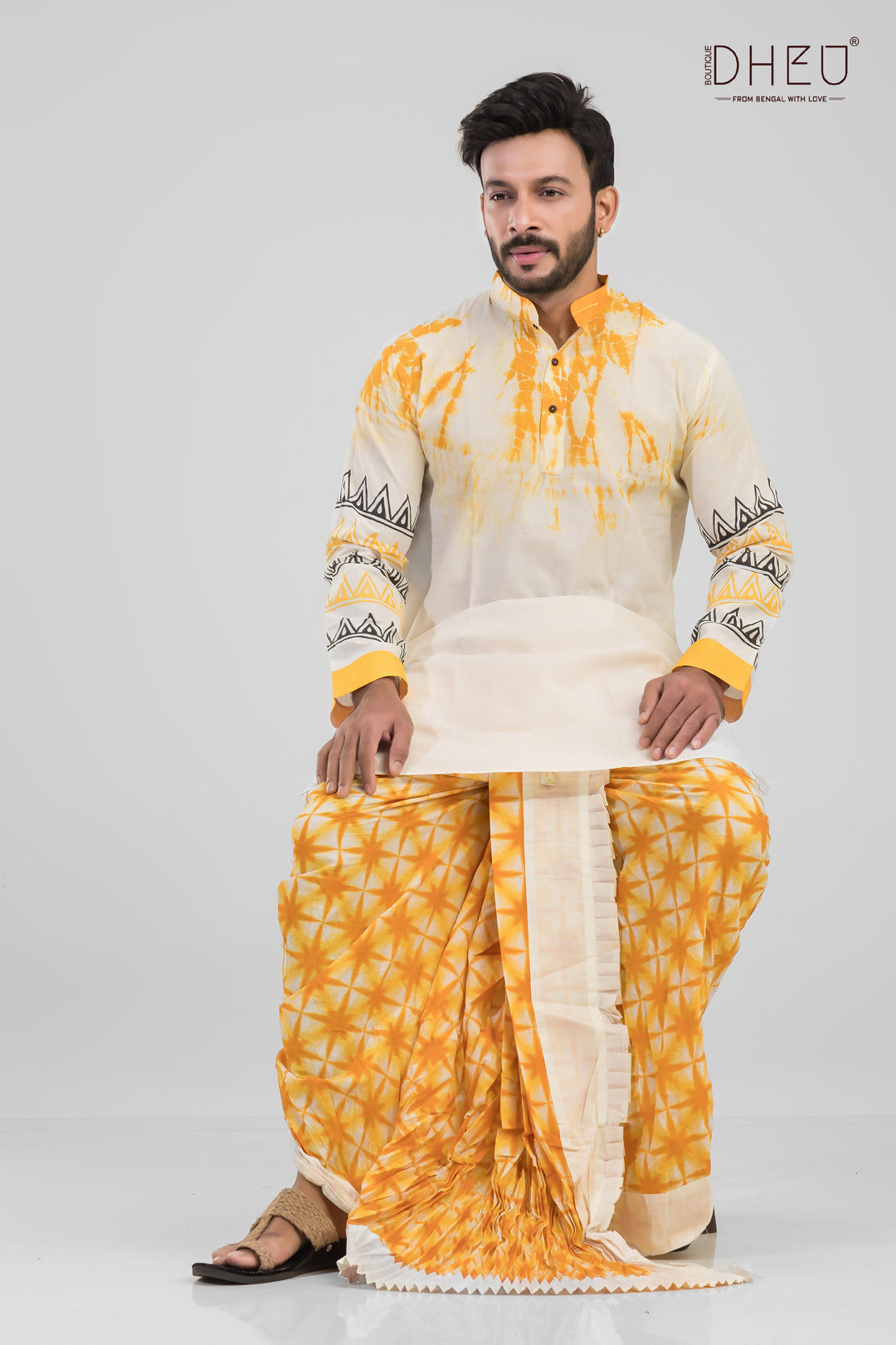 Holud Ceremony Gaye Holud Dress For Groom Gatro Horidra 2-Designer