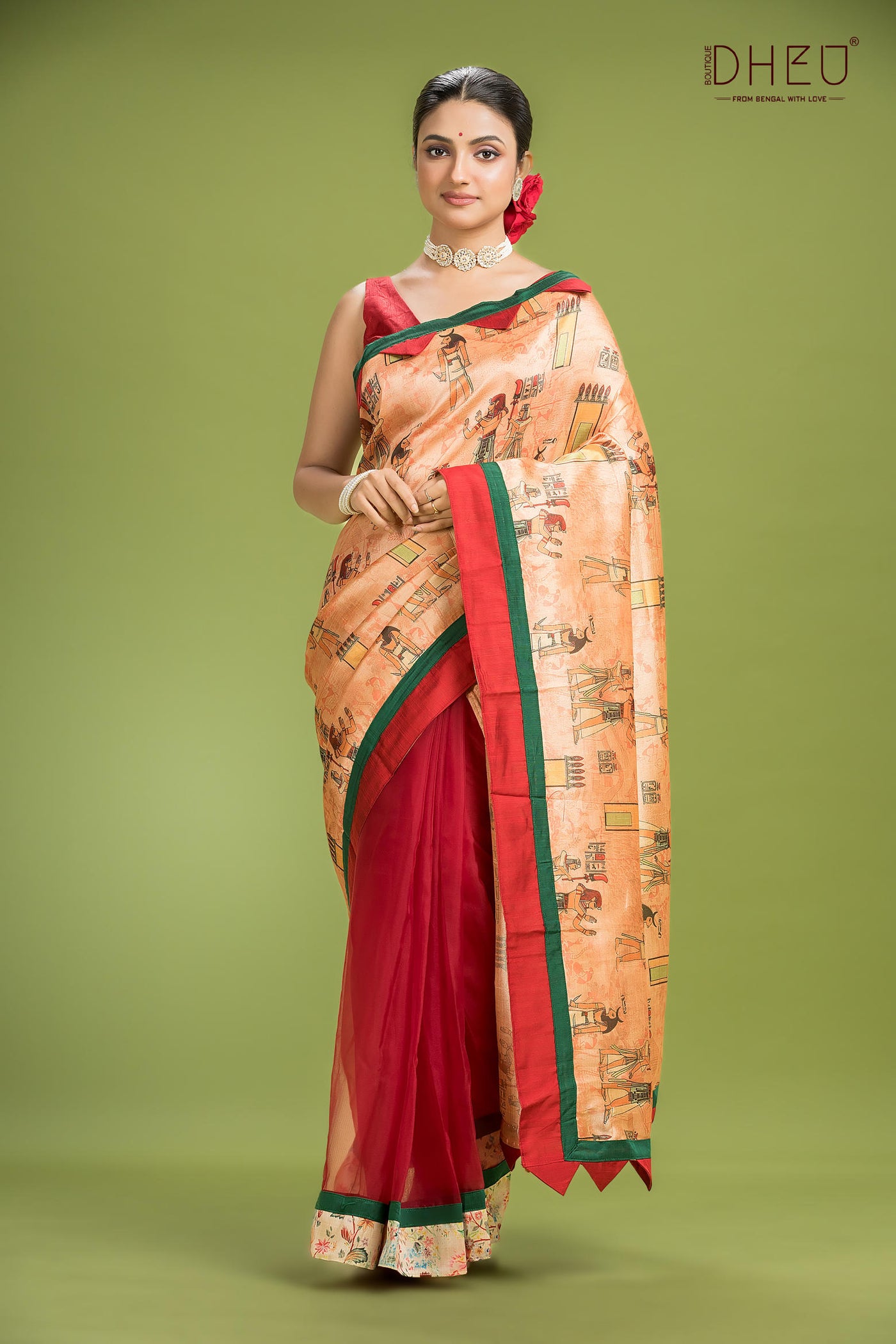 Dheu Exclusive Printed Silk Saree