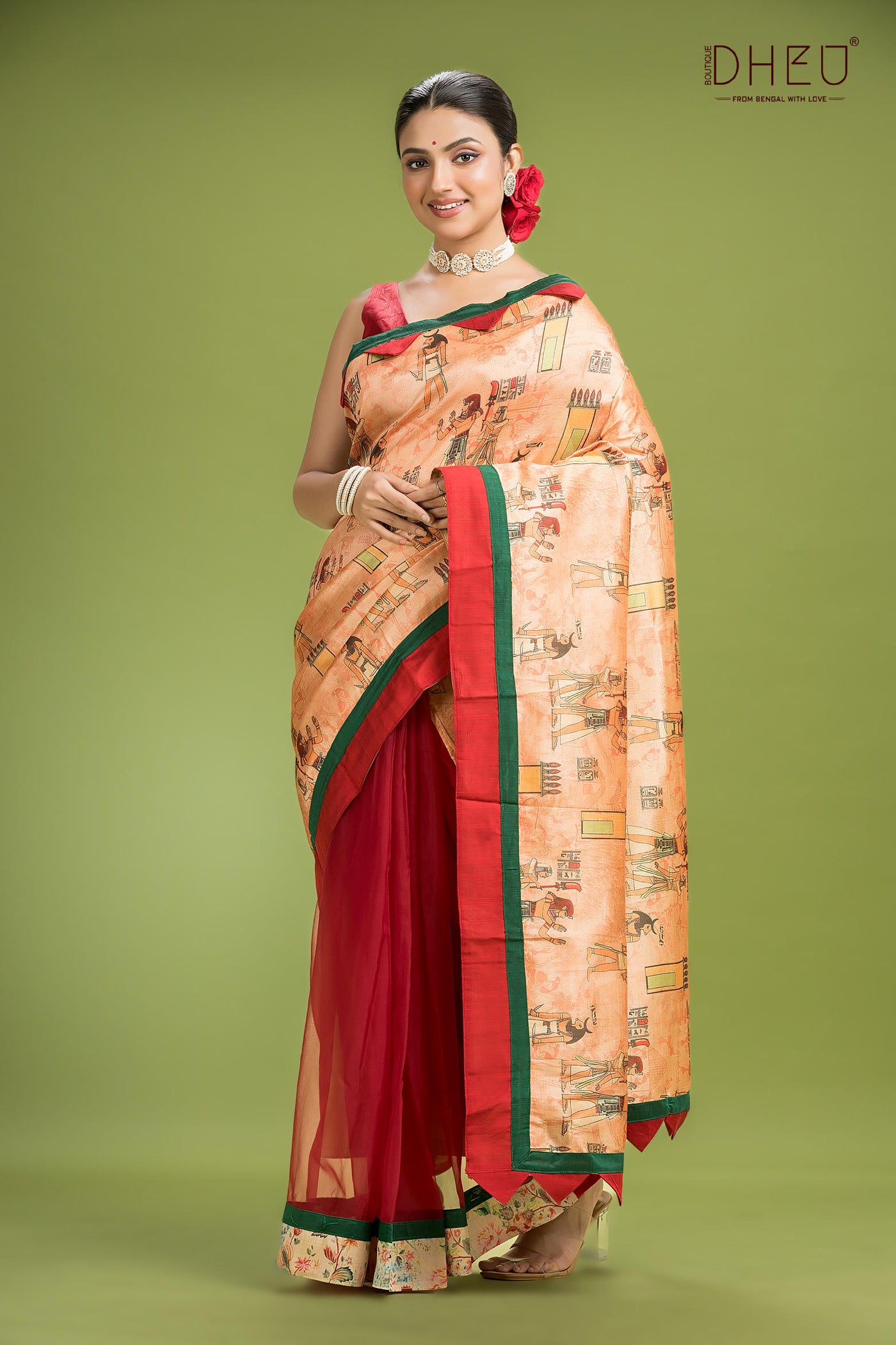 Designer Silk Saree & Kurta Couple Set