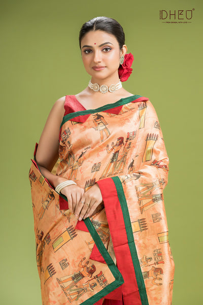 Designer Silk Saree & Kurta Couple Set