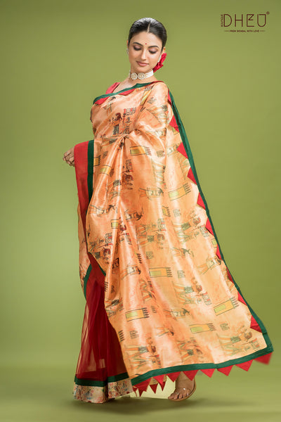Designer Silk Saree & Kurta Couple Set