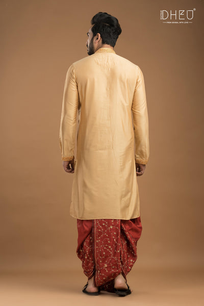 Exclusive Katan Silk Kurta & Dhoti Set