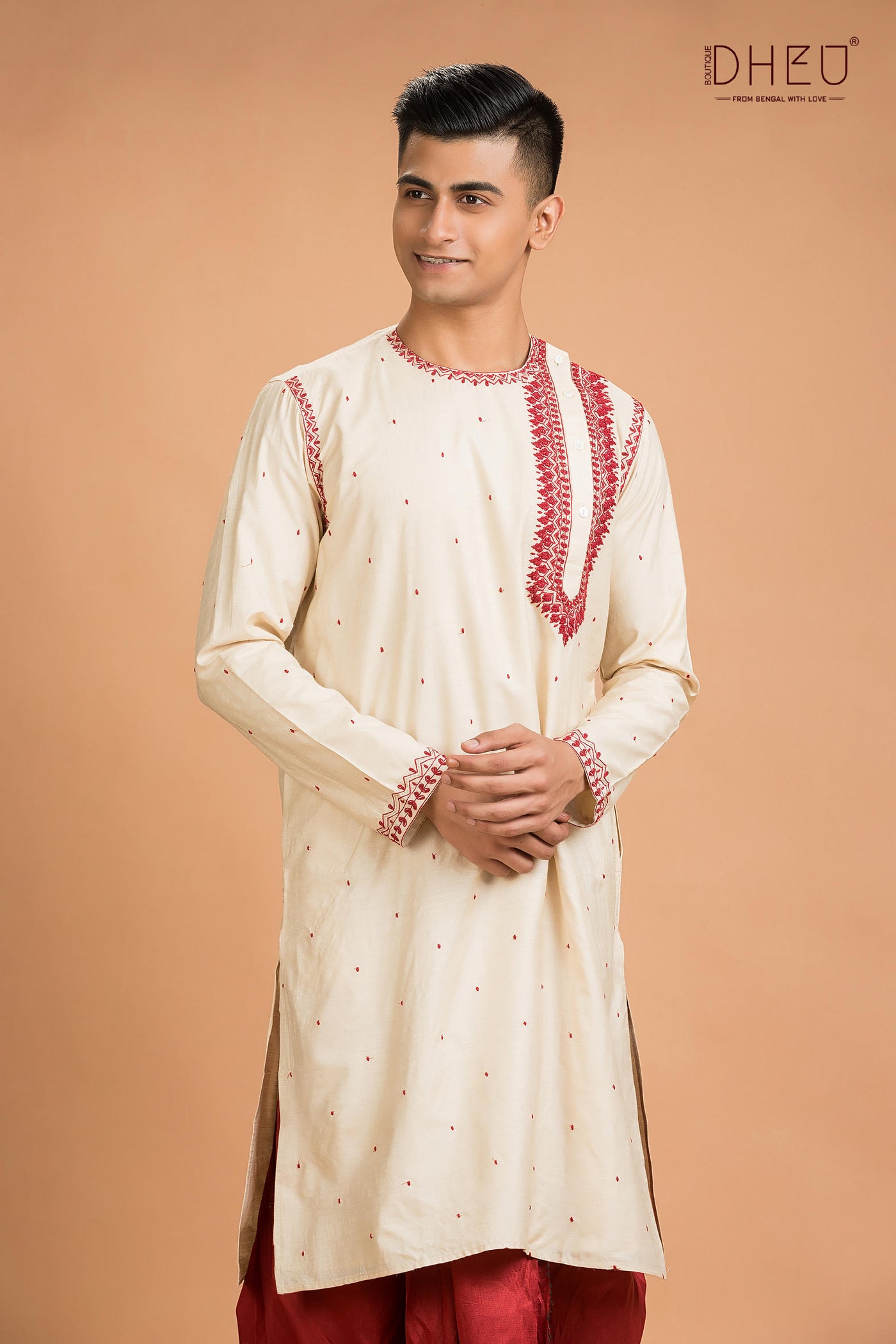 Exclusive Tussar Silk Kurta & Dhoti(Optional) Set