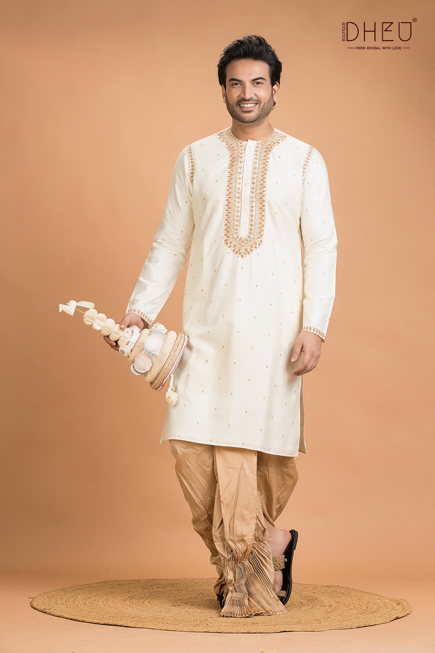 Exclusive Katan Silk Kurta & Dhoti(Optional) Set