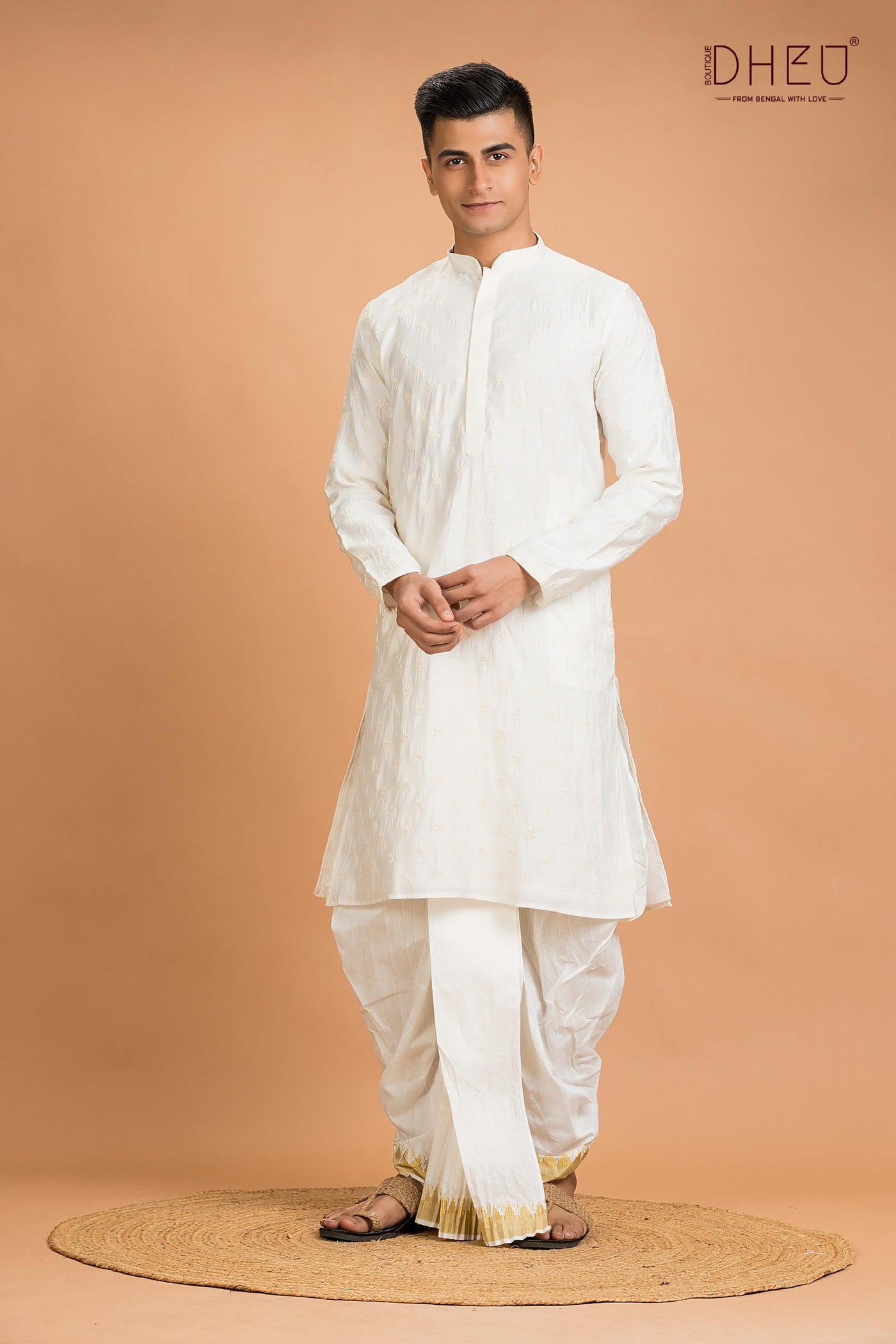 Designer Embroidery Kurta & Dhoti(Optional) Set