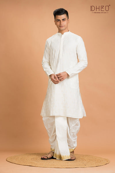 Designer Embroidery Kurta & Dhoti(Optional) Set