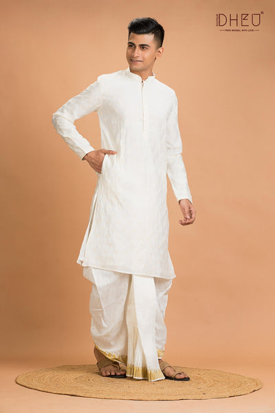 Designer Embroidery Kurta & Dhoti(Optional) Set