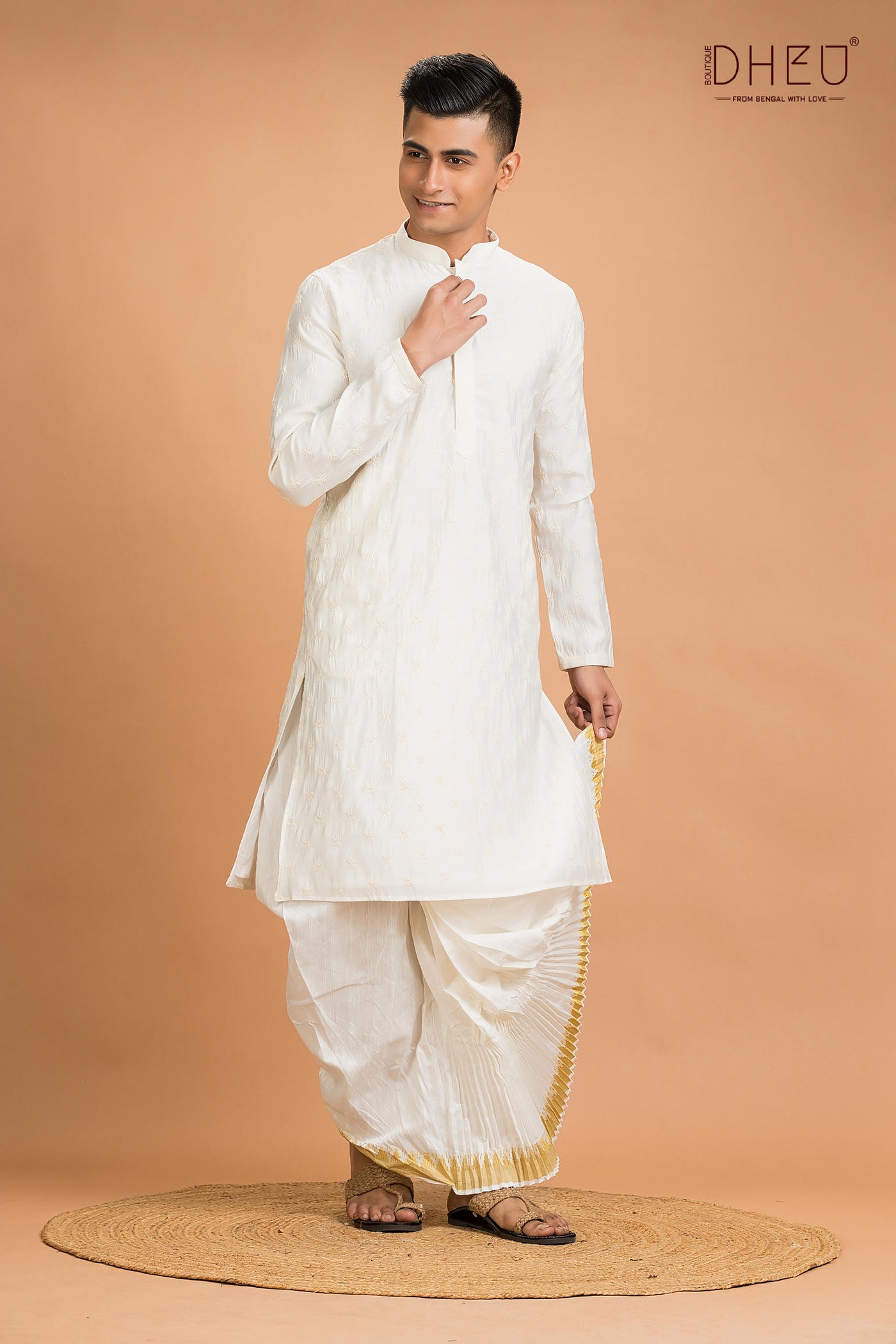 Designer Embroidery Kurta & Dhoti(Optional) Set