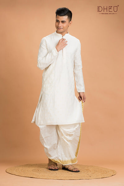 Designer Embroidery Kurta & Dhoti(Optional) Set