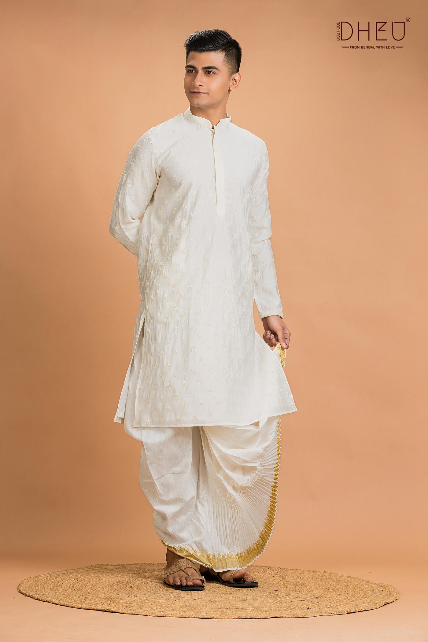 Designer Embroidery Kurta & Dhoti(Optional) Set