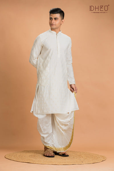 Designer Embroidery Kurta & Dhoti(Optional) Set