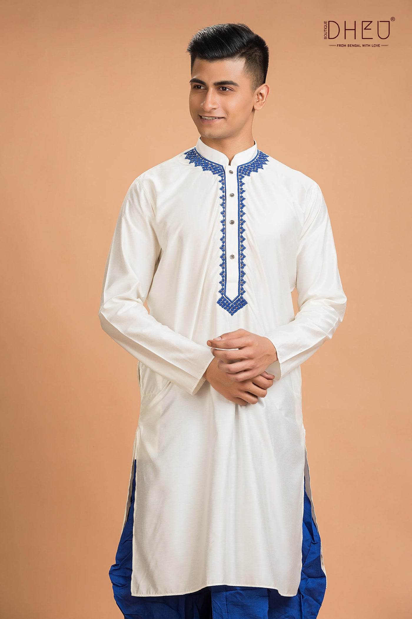 Exclusive Katan Silk Kurta & Dhoti(Optional) Set