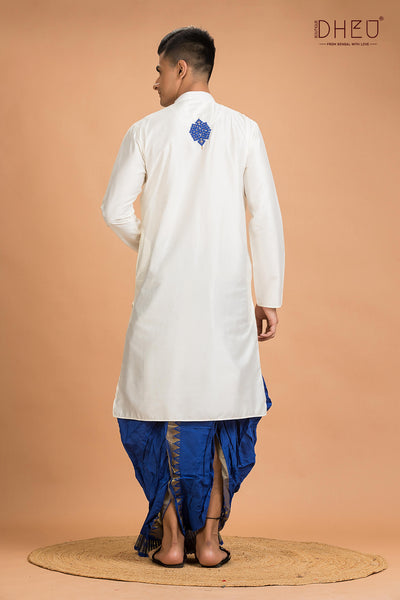 Exclusive Katan Silk Kurta & Dhoti(Optional) Set