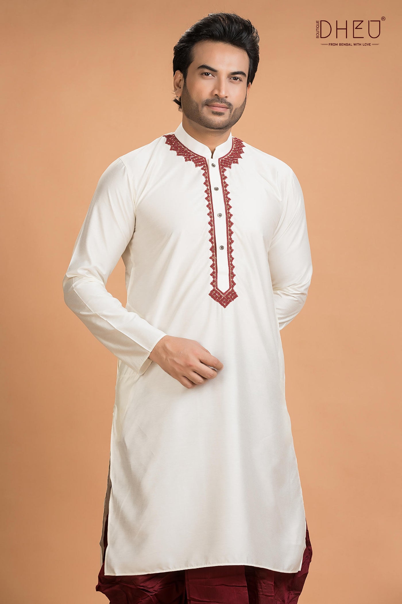 Exclusive Katan Silk Kurta & Dhoti(Optional) Set