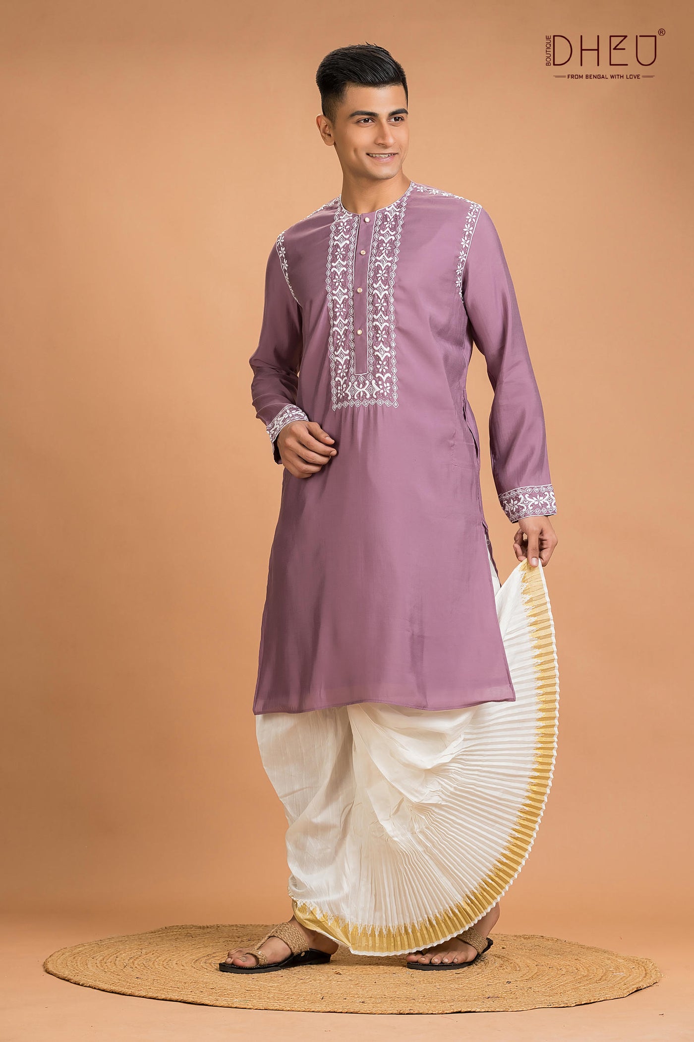 Exclusive Katan Silk Kurta & Dhoti(Optional) Set