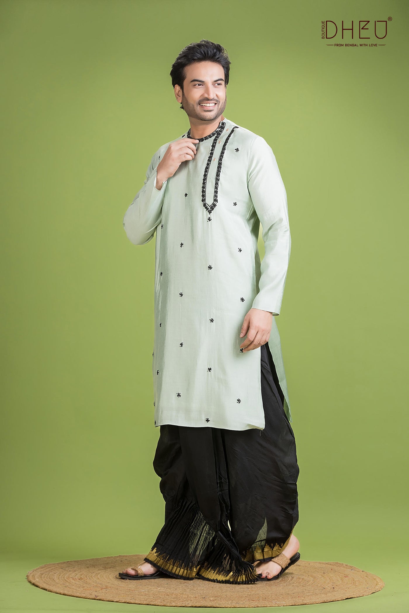 Designer Silk Kurta & Dhoti(Optional) Set